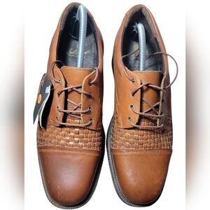 NWT Men's Made In Italy Leather Bostonian Dress Shoes 12 M Brown Derby